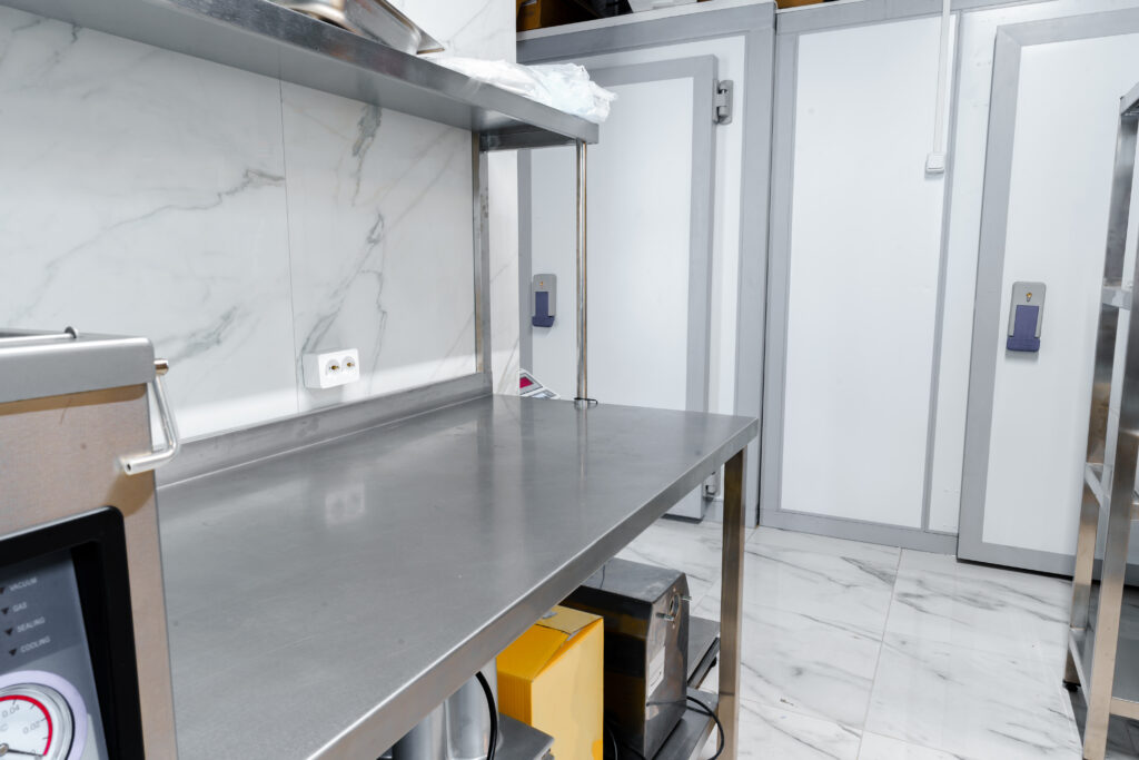 Kitchen appliances in professional kitchen in a restaurant, nobody